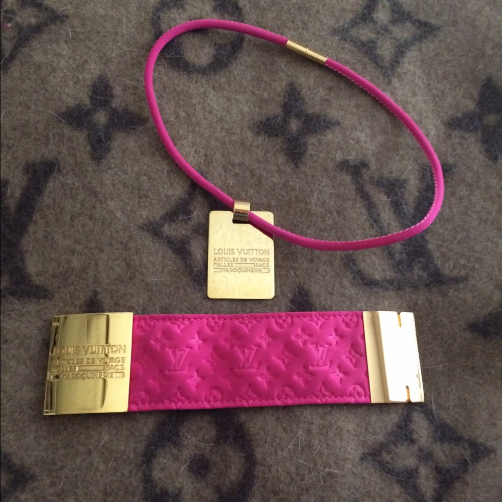 Authentic Louis Vuitton Scuba cuff and necklace.
